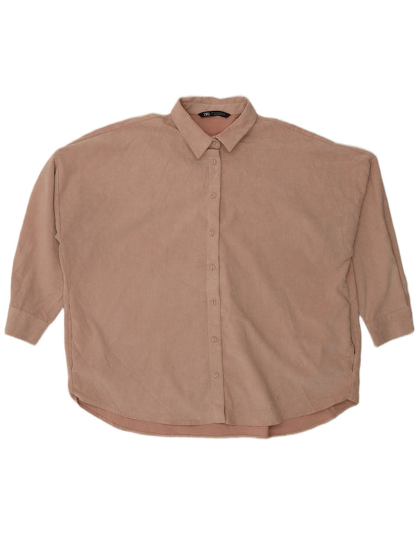 Zara Damen Übergroßes Cordhemd UK 18 XL Rosa