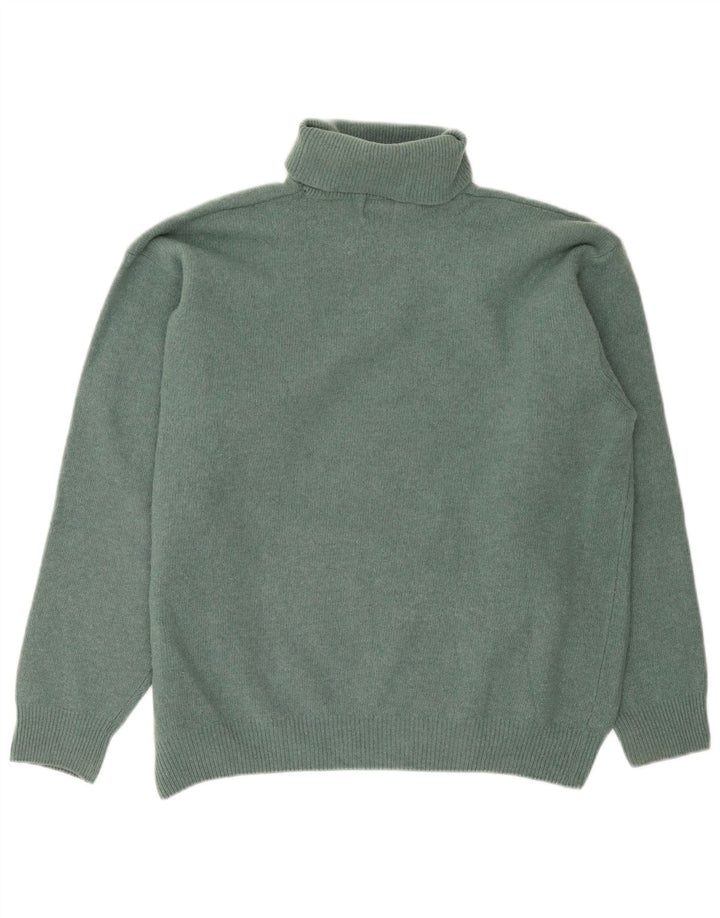 Trussardi Rollkragenpullover für Herren, mittelgrüne Wolle