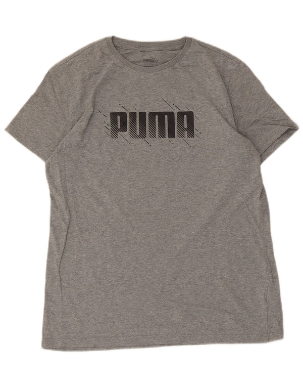 Puma Grafik-T-Shirt für Jungen, 15–16 Jahre, XL, grau gefleckte Baumwolle