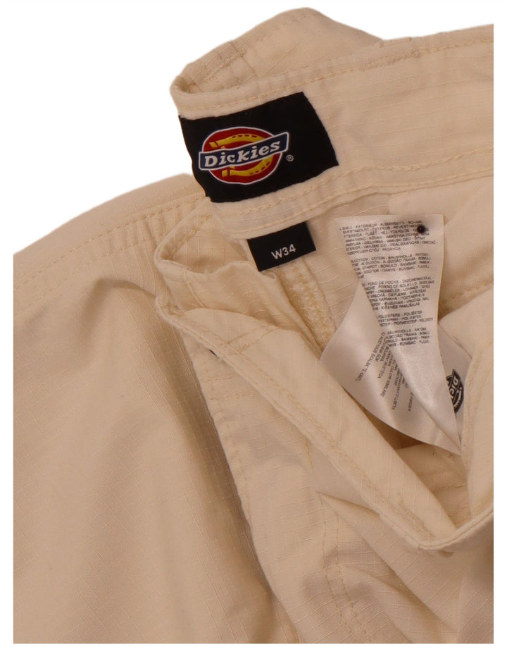 DICKIES Herren-Cargohose, gerade, W34, L32, cremefarbene Baumwolle