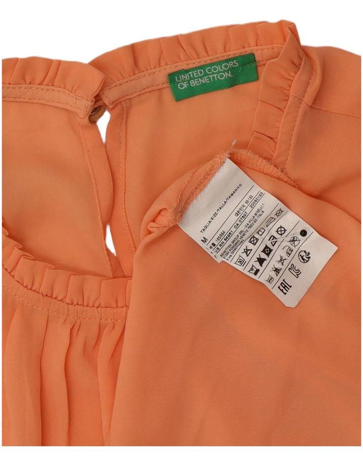 Benetton Damen-Blusenoberteil UK 14 Mittelorange Polyester