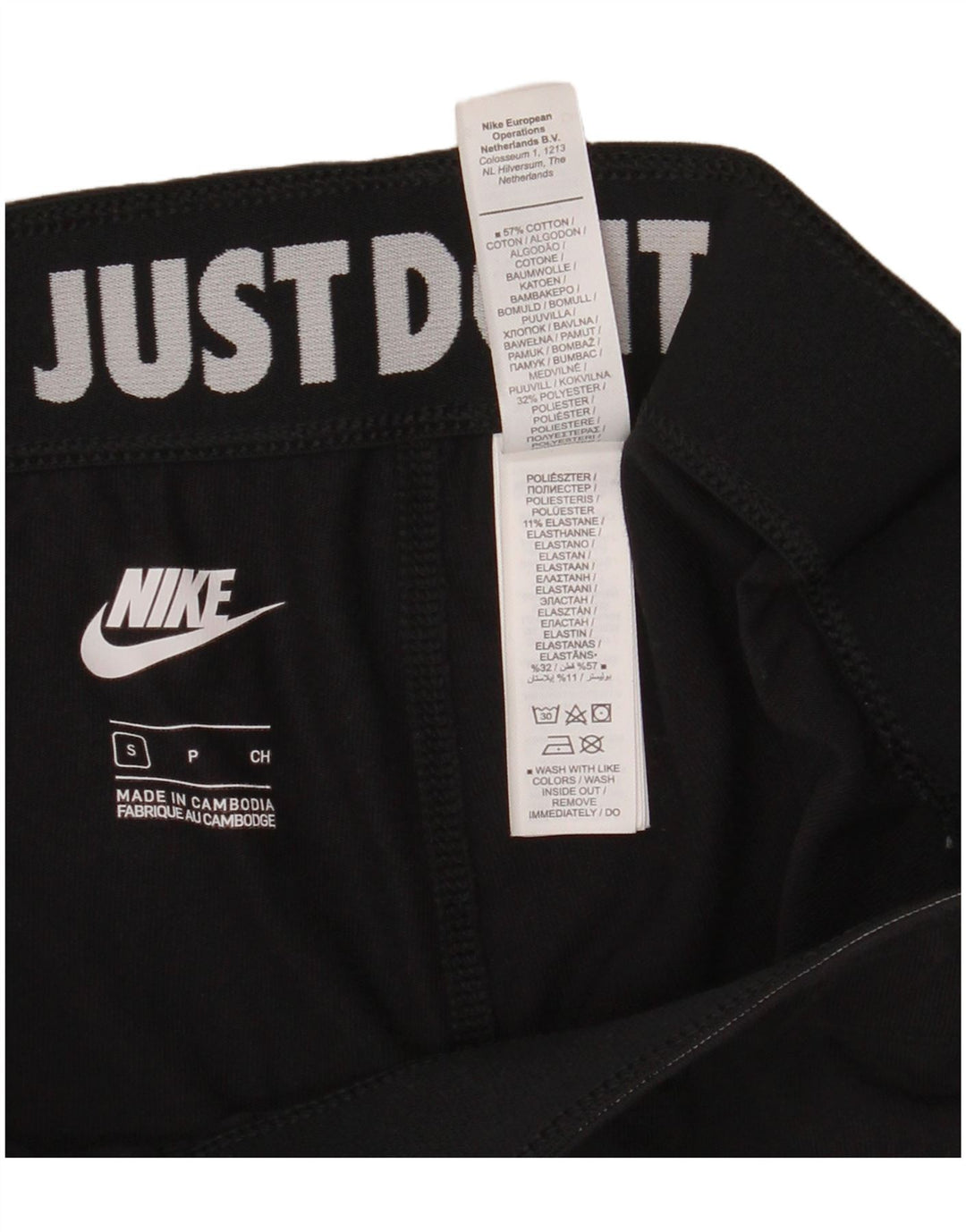 NIKE Damen Graphic Leggings UK 8 Small Schwarz Baumwolle