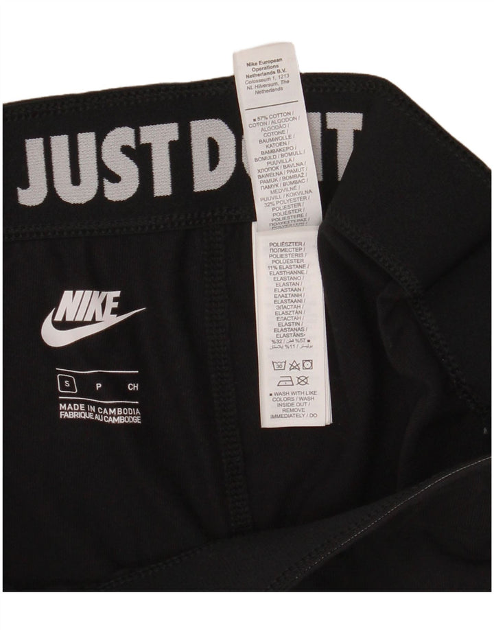 NIKE Damen Graphic Leggings UK 8 Small Schwarz Baumwolle