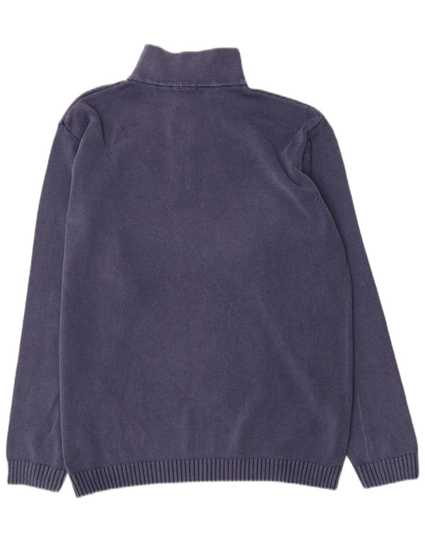 Gant Herren-Pullover mit Reißverschluss am Hals, XL, marineblaue Baumwolle