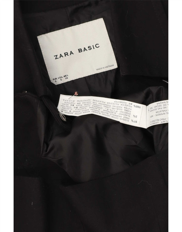 Zara Damen-Blazer mit durchgehendem Reißverschluss, Gr. 10, Größe S, Schwarz, Baumwolle