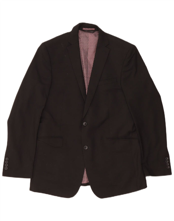 Marks & Spencer Herren Longline 2-Knopf-Blazerjacke UK 42 XL Schwarz