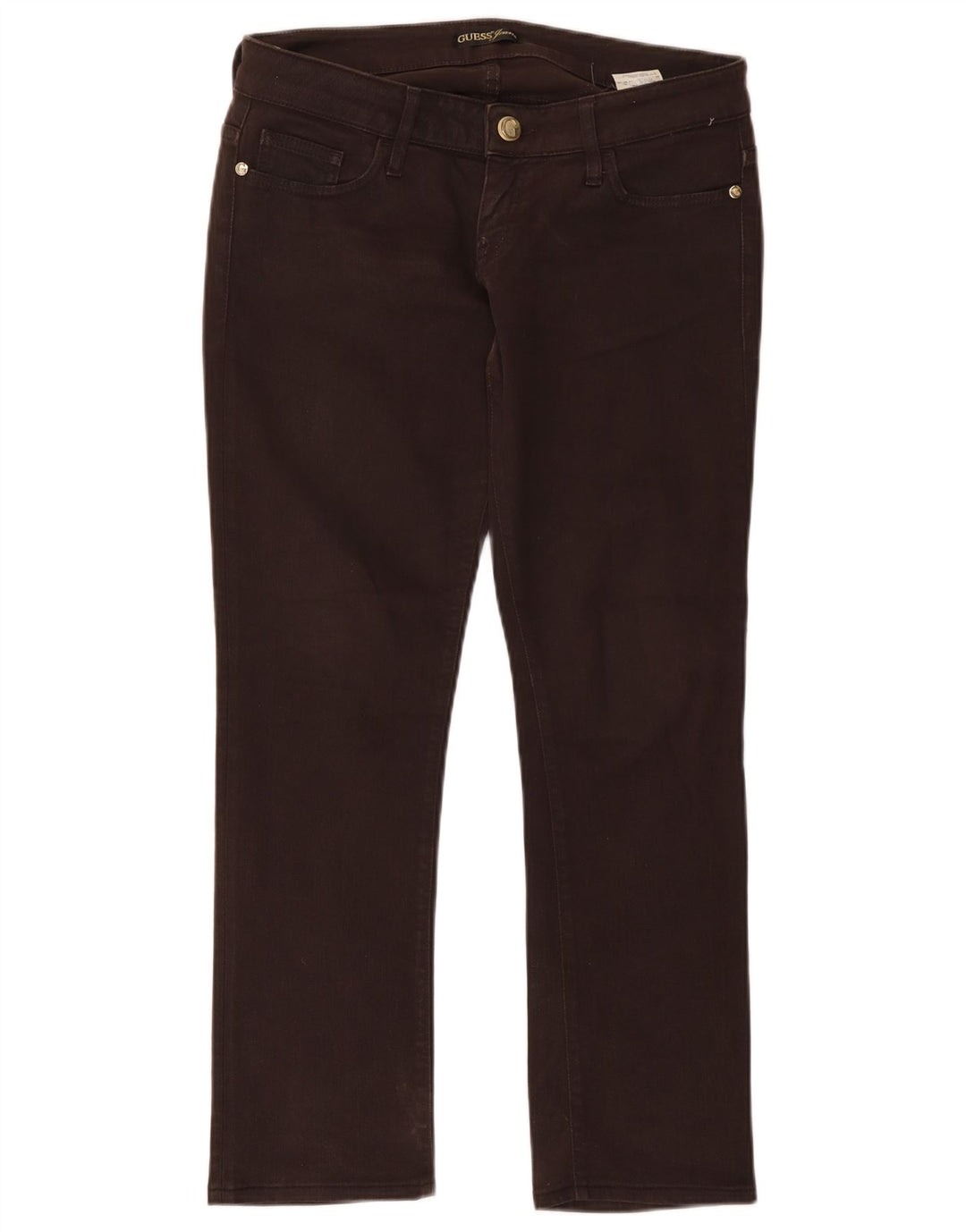 Guess Damen Slim Jeans W29 L27 Braune Baumwolle