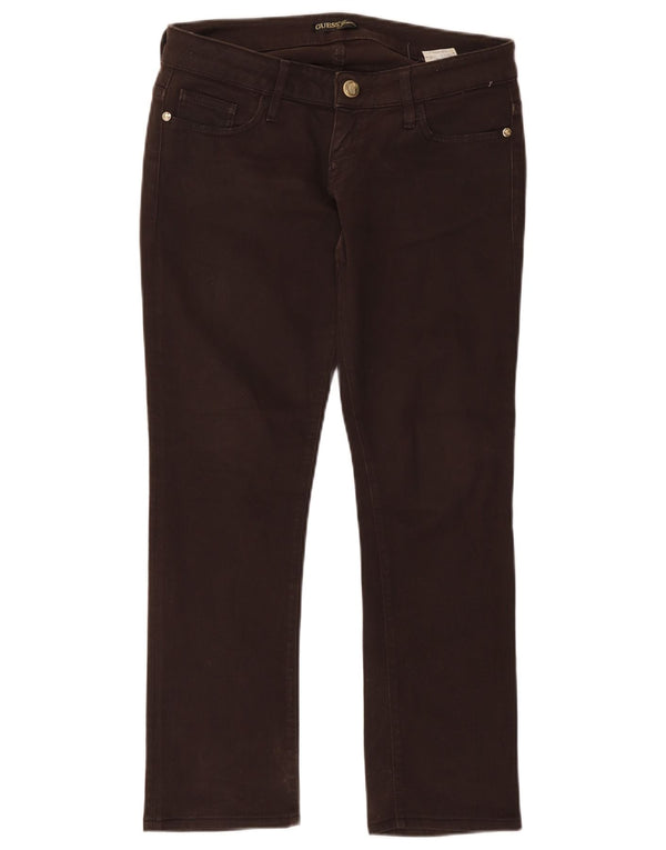 Guess Damen Slim Jeans W29 L27 Braune Baumwolle
