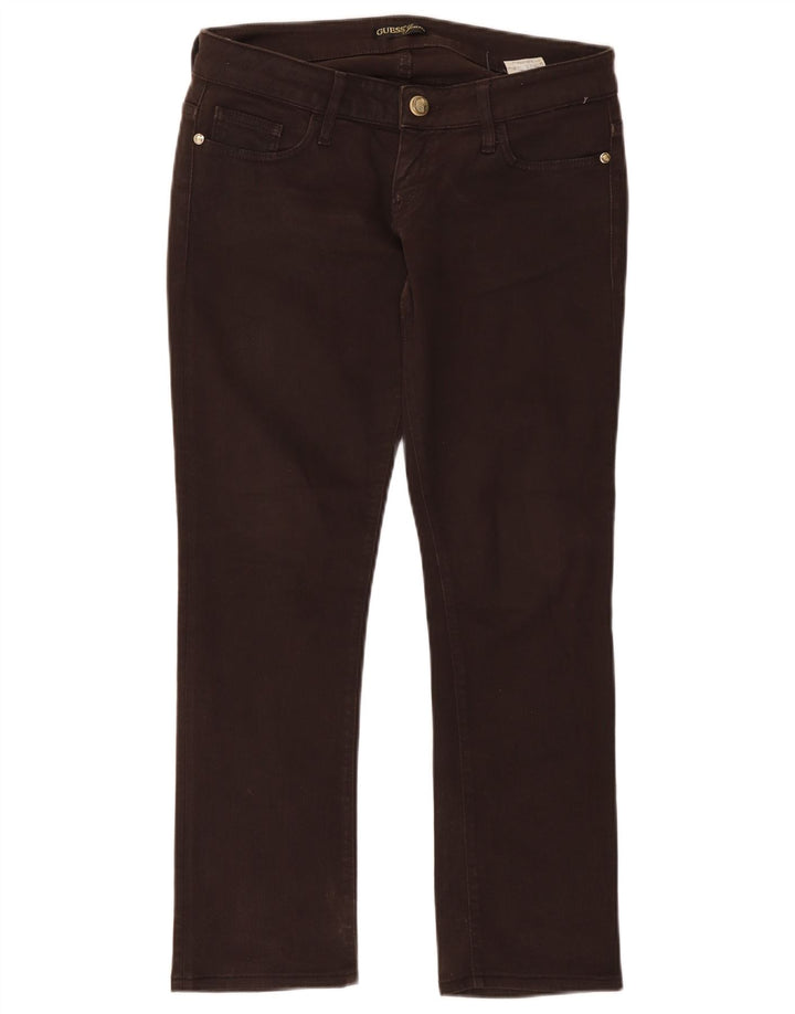 Guess Damen Slim Jeans W29 L27 Braune Baumwolle