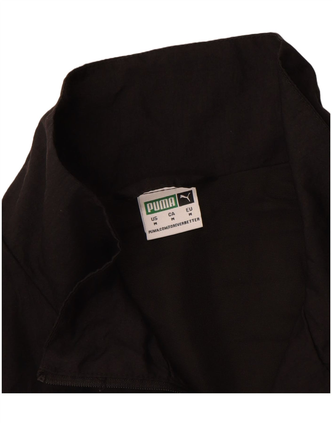 PUMA Damen Crop Graphic Trainingsanzug Top Jacke UK 14 Medium Schwarz Nylon