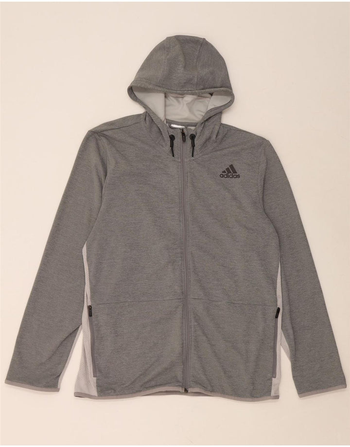 ADIDAS Herren Zip Hoodie Pullover XL Grau Polyester