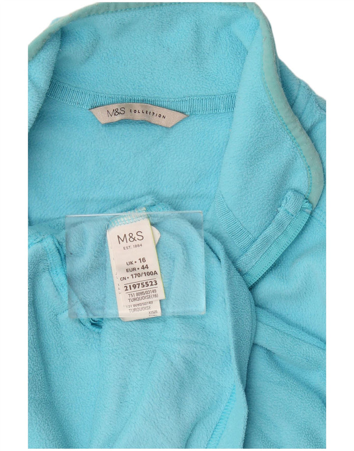 Marks & Spencer Damen Fleecejacke UK 16 Large Blau Polyester