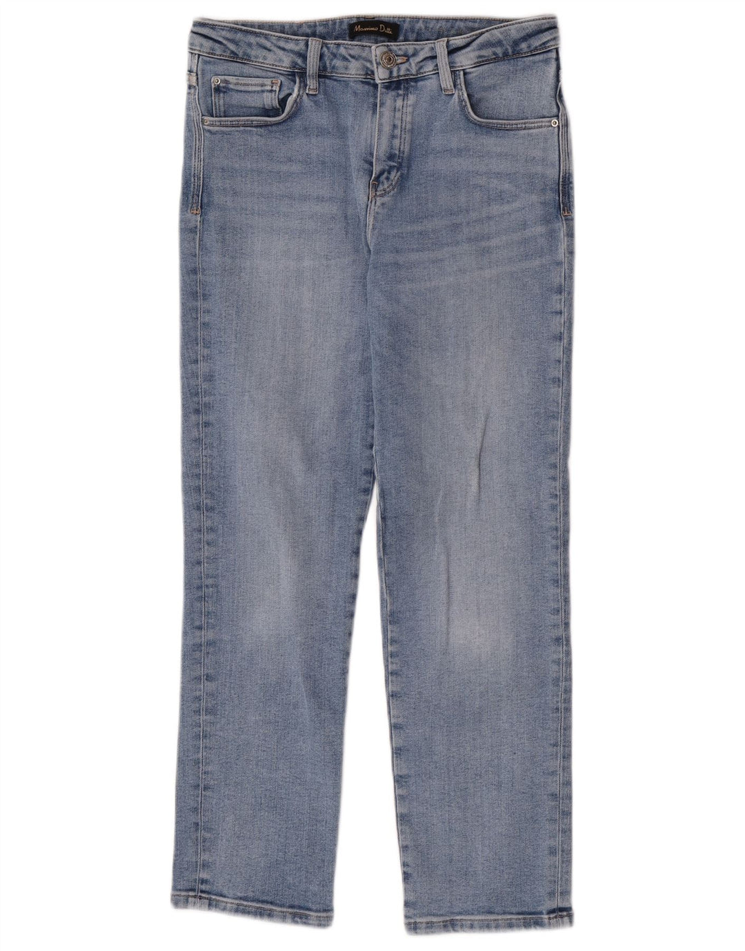Massimo Dutti Damen Straight Jeans EU 38 Small W28 L27 Blau