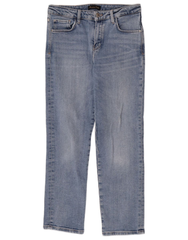 Massimo Dutti Damen Straight Jeans EU 38 Small W28 L27 Blau