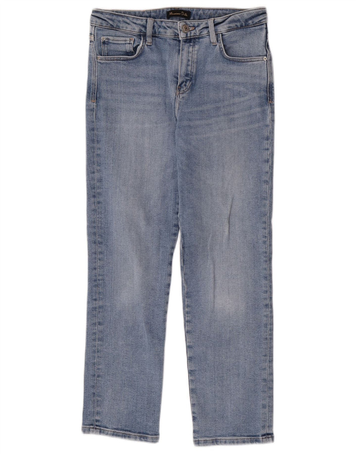 Massimo Dutti Damen Straight Jeans EU 38 Small W28 L27 Blau
