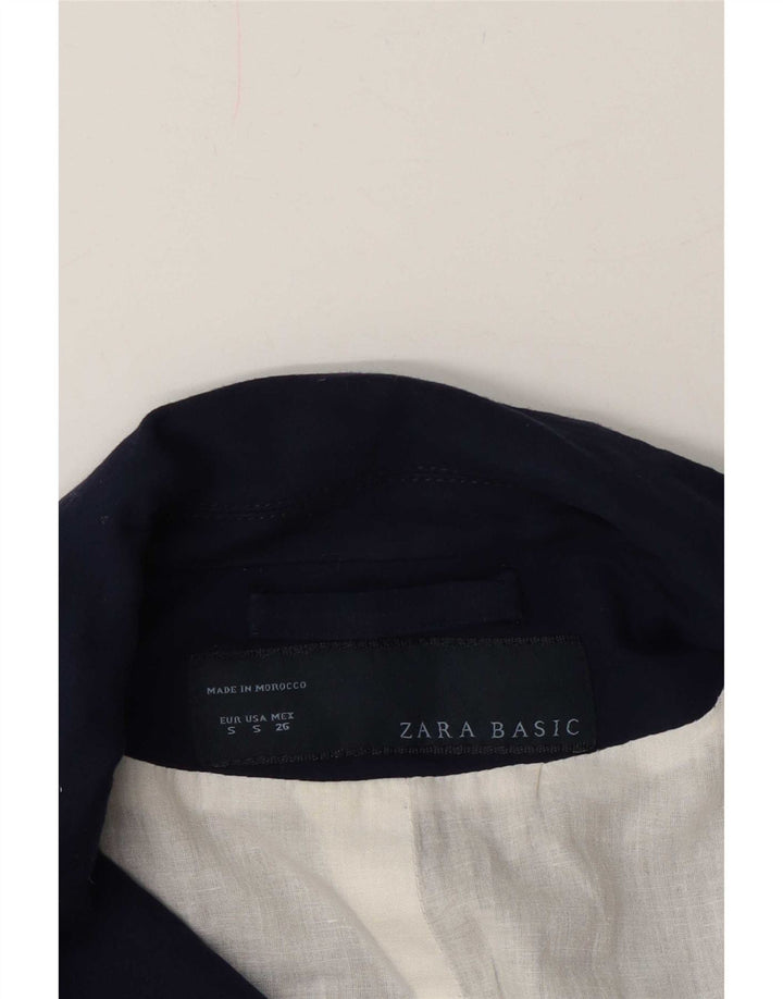 Zara Damen 1-Knopf-Blazerjacke UK 10 Small Marineblau