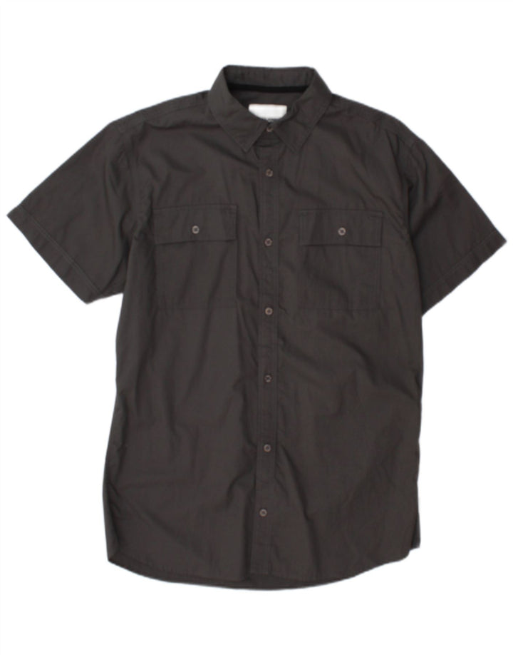 Jack & Jones Herren-Kurzarmhemd, groß, graue Baumwolle