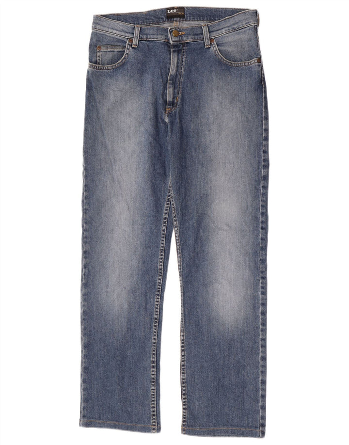 Lee Herren Brooklyn Straight Jeans W33 L30 Blaue Baumwolle
