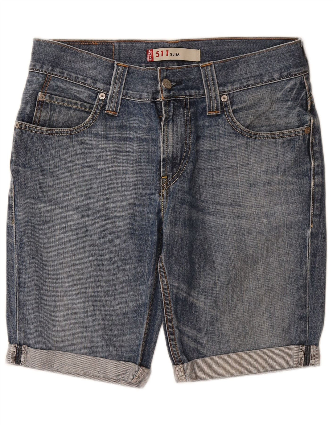 LEVI'S Herren 511 Slim Denim Shorts W32 Mittelblaue Baumwolle