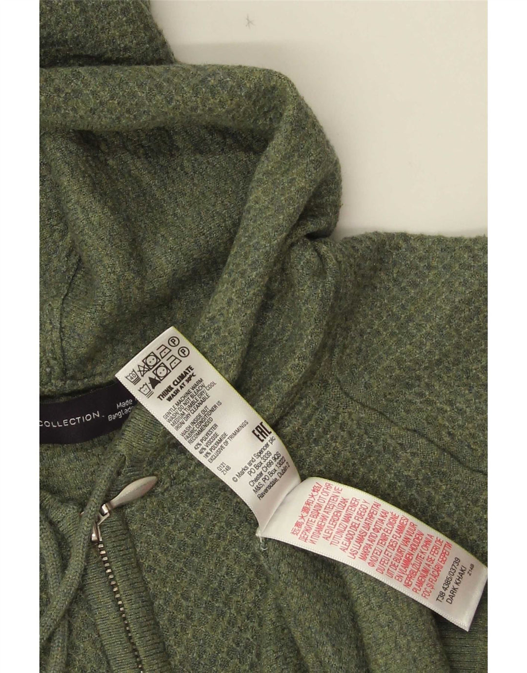 Marks & Spencer Damen-Cardigan mit Kapuze, UK 14, Mittelgrün, Polyester