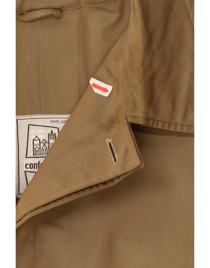 Vintage Damen Kapuzenmantel mit lockerer Passform IT 40 Small Beige