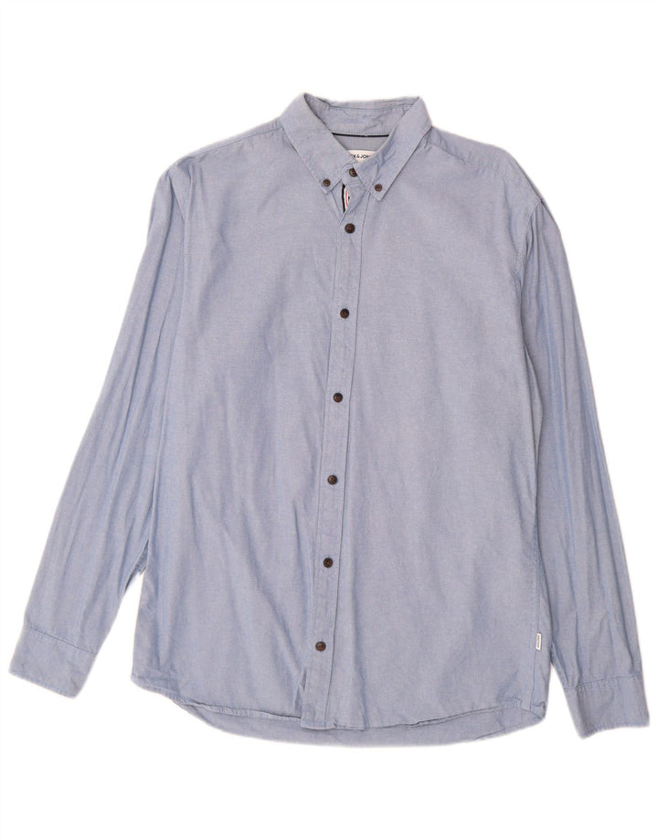 Jack & Jones Herrenhemd, groß, aus blauer Baumwolle