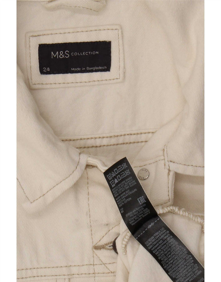 Marks & Spencer Damen Jeansjacke UK 24 4XL Off White Cotton