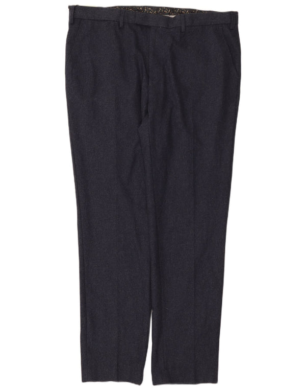 Marks & Spencer Herren Slim Chinohose W40 L33 Marineblaue Wolle