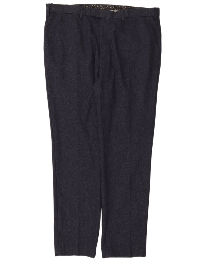 Marks & Spencer Herren Slim Chinohose W40 L33 Marineblaue Wolle