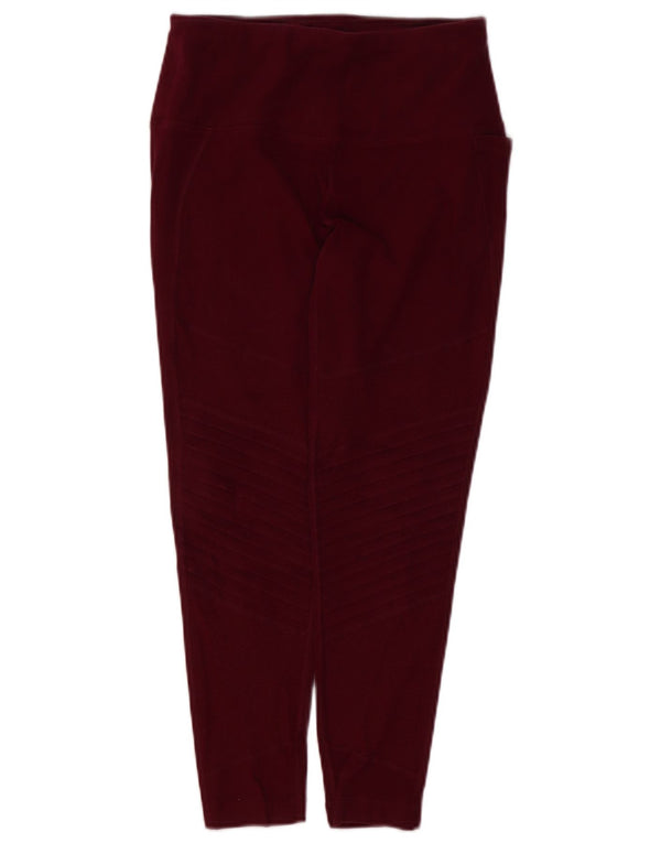 REEBOK Damen Crop Leggings UK 10 Small Burgund Baumwolle