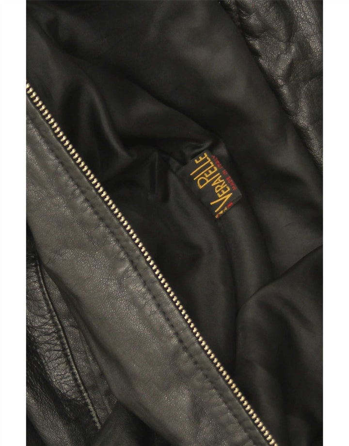 Vintage Herren Lederjacke UK 38 Medium Schwarz