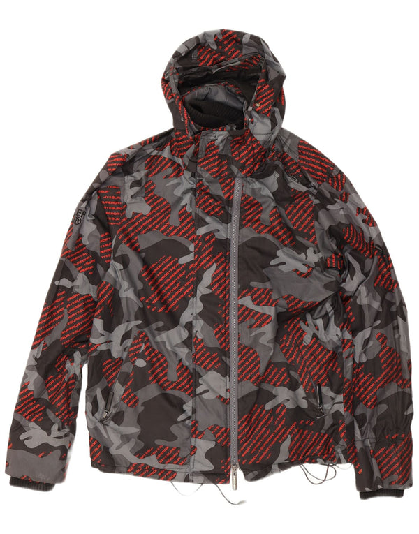 Superdry Herren Windcheater Graphic Regenjacke UK 40 Large Grau Camouflage