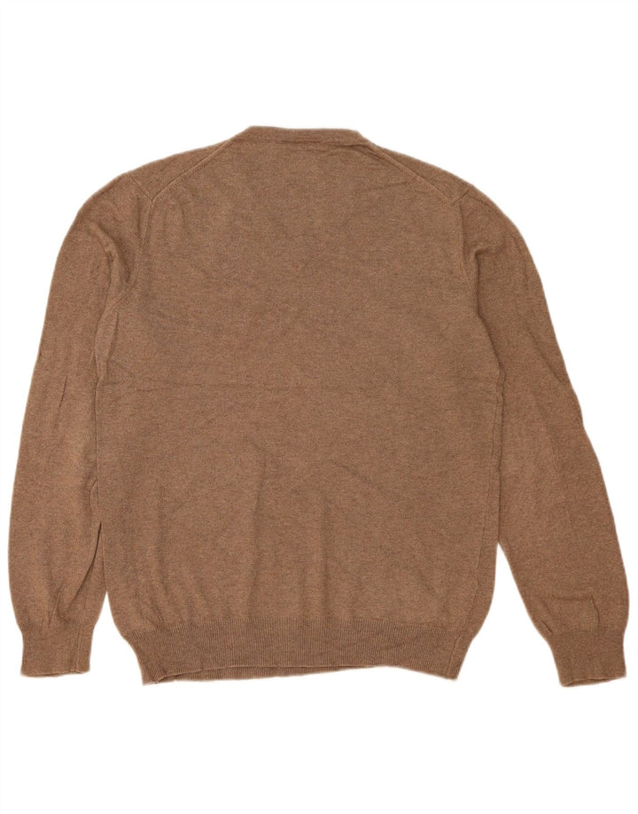John Lewis Herren-Pullover mit V-Ausschnitt, Größe S, beige Baumwolle
