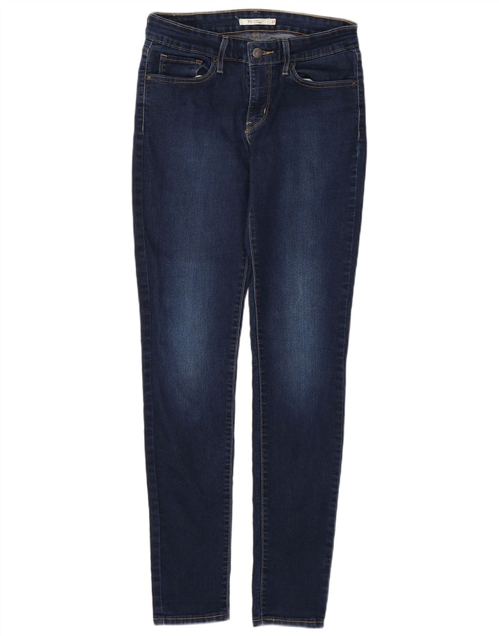 LEVI'S Damen 711 Skinny Jeans W27 L32 Marineblaue Baumwolle