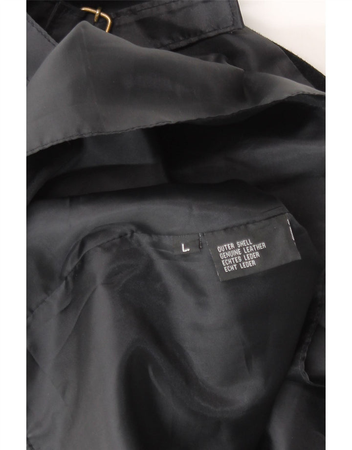 Vintage Herren Wildlederweste Großes schwarzes Leder