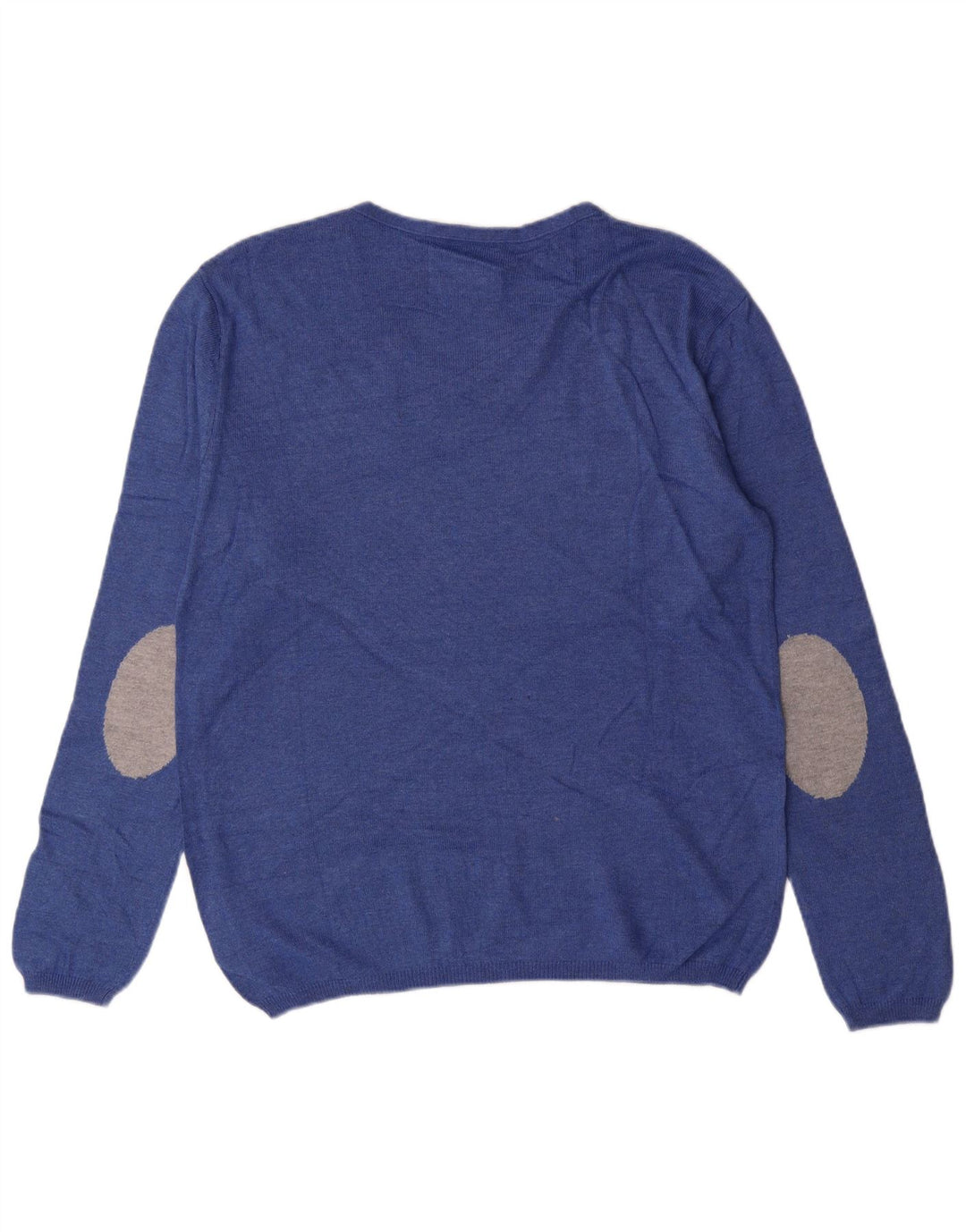 ZARA Jungen-Pullover mit V-Ausschnitt, 13–14 Jahre, blaue Baumwolle