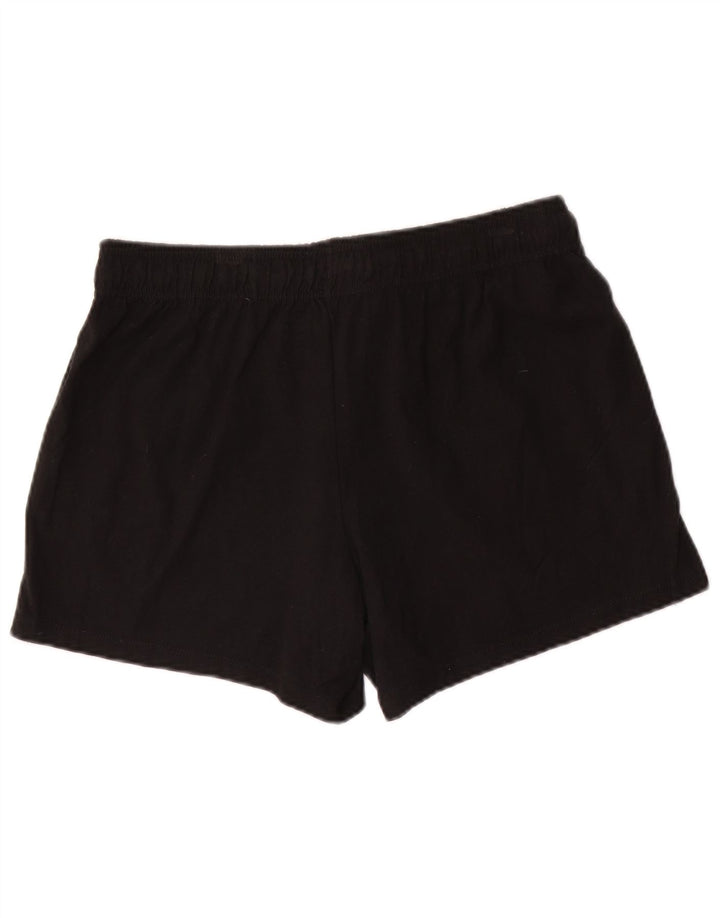 CHAMPION Damen Sportshorts UK 16 Large Schwarze Baumwolle