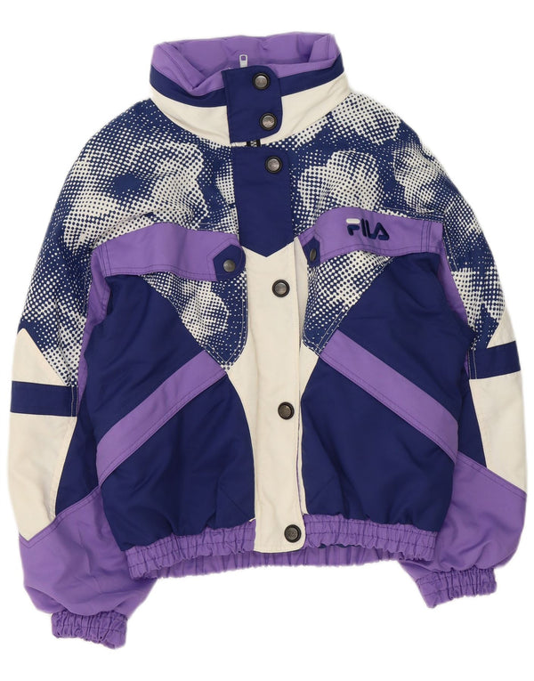 Fila Womens Loose Fit Skijacke IT 42 Medium Purple Polyester Retro