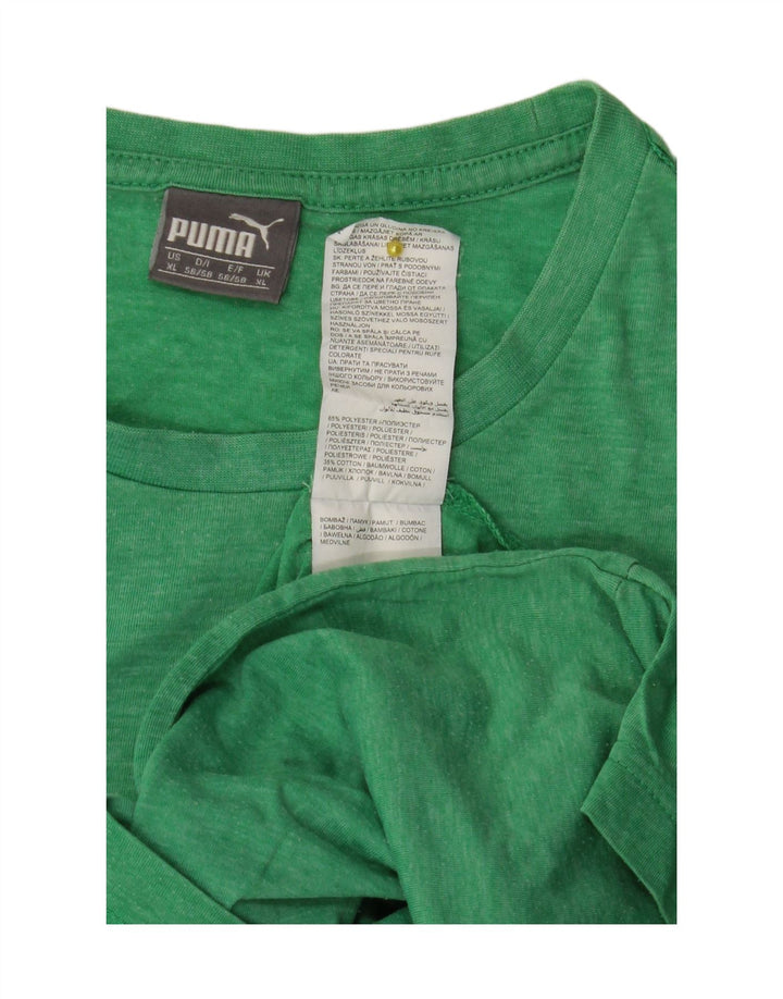 Puma Herren Grafik T-Shirt Top XL Grün Polyester