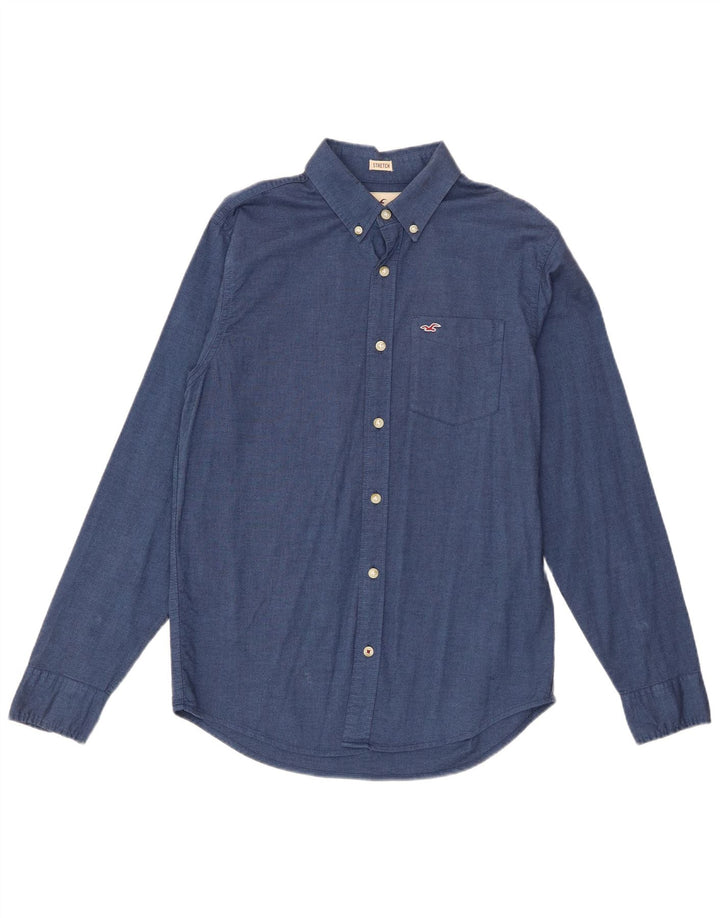 Hollister Herren-Hemd, klein, aus blauer Baumwolle