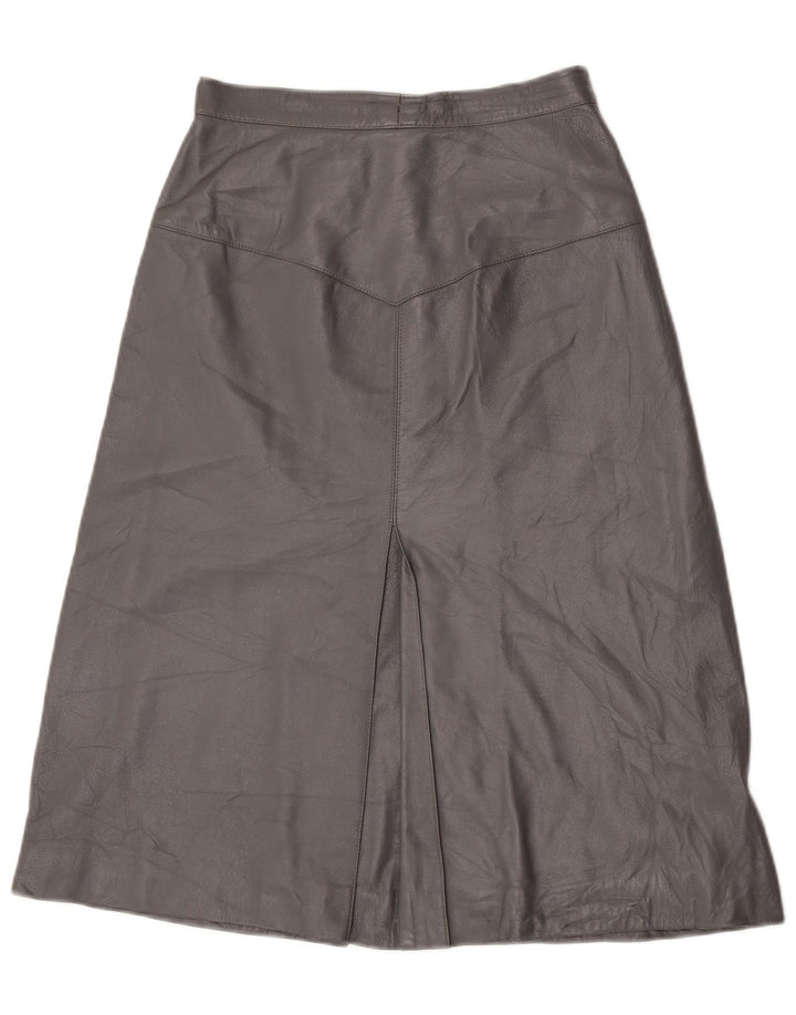 Vintage Damen Lederrock mit hoher Taille IT 44 Medium W25 Grau