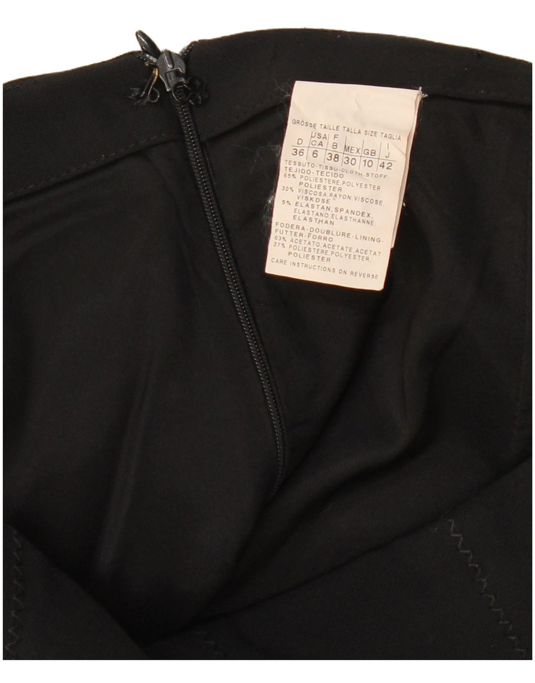 VINTAGE Damen Bleistiftrock UK 10 Small W29 Schwarz Polyester