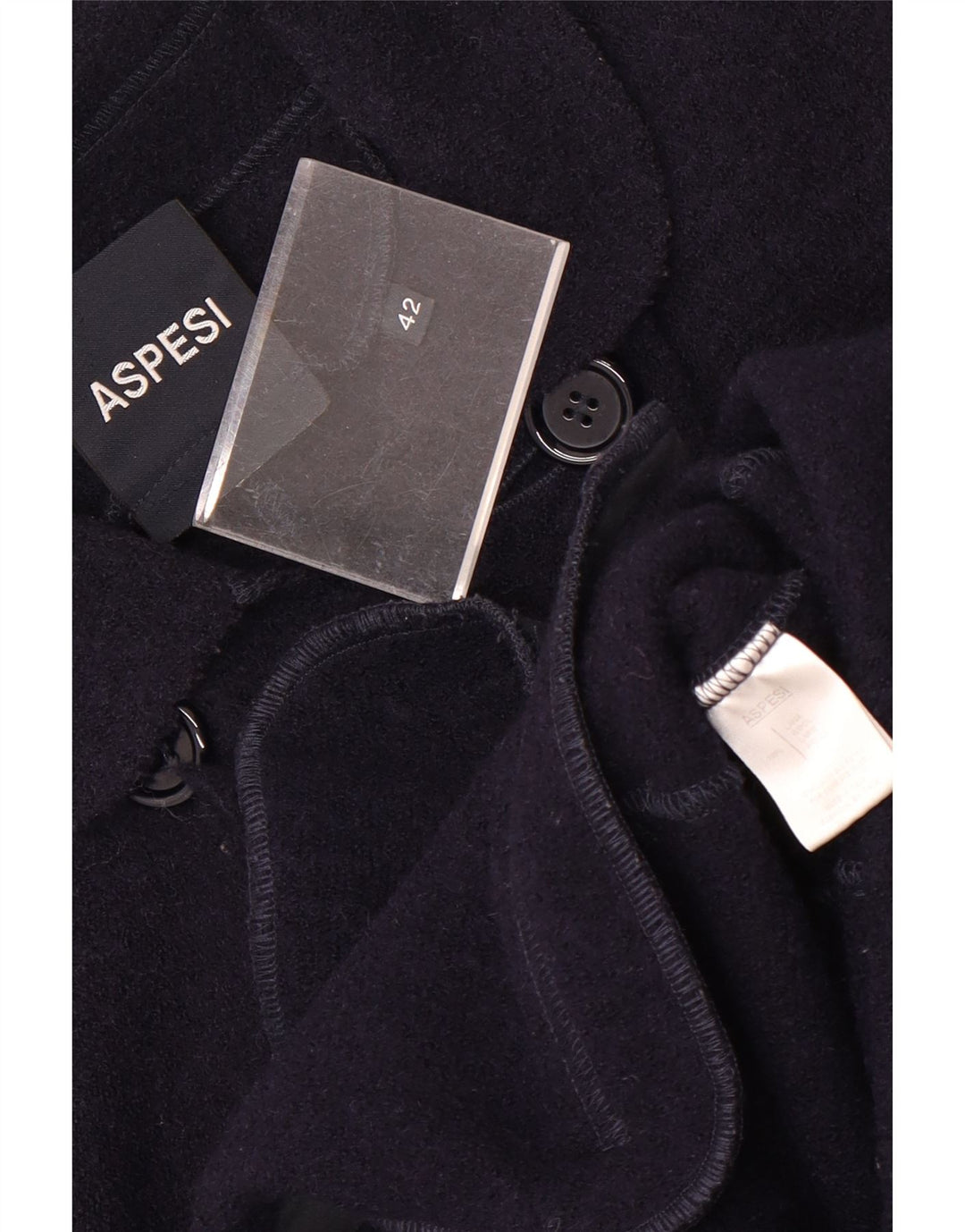 Aspesi Damen Pea Coat IT 42 Mittelmarineblaue Wolle
