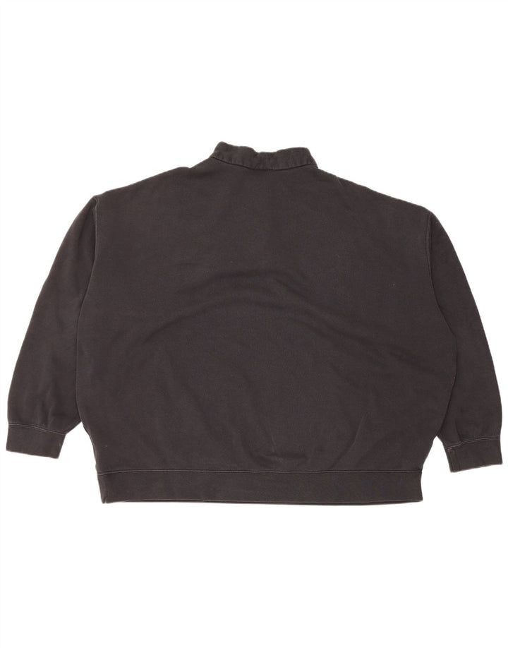 Nike Damen-Sweatshirt mit 1/4-Reißverschluss, übergroß, UK-Gr. 16, Größe L, Schwarz, Baumwolle