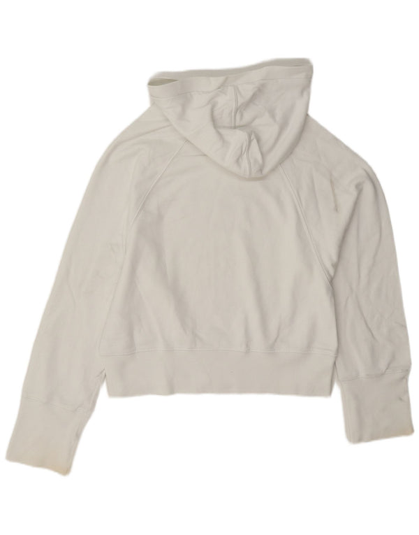 Nike Womens Crop Graphic Hoodie Pullover US 12/14 Große weiße Baumwolle
