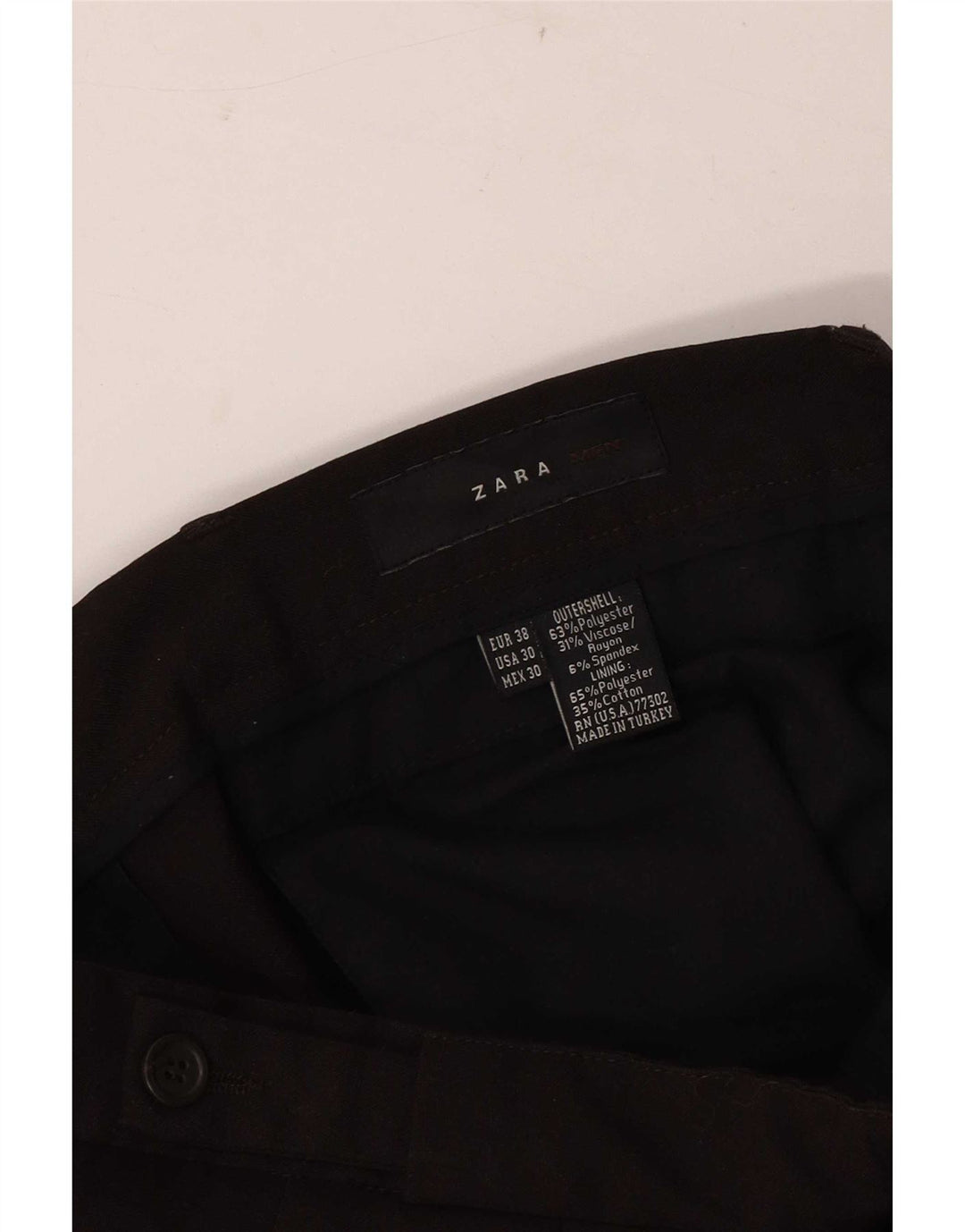 Gerade Freizeithose für Herren von Zara, EU 38, Größe S, W30, L30, Braun, Polyester