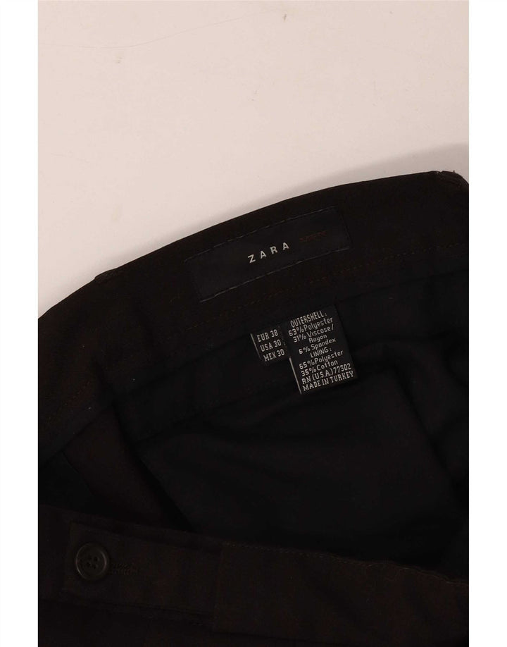 Gerade Freizeithose für Herren von Zara, EU 38, Größe S, W30, L30, Braun, Polyester