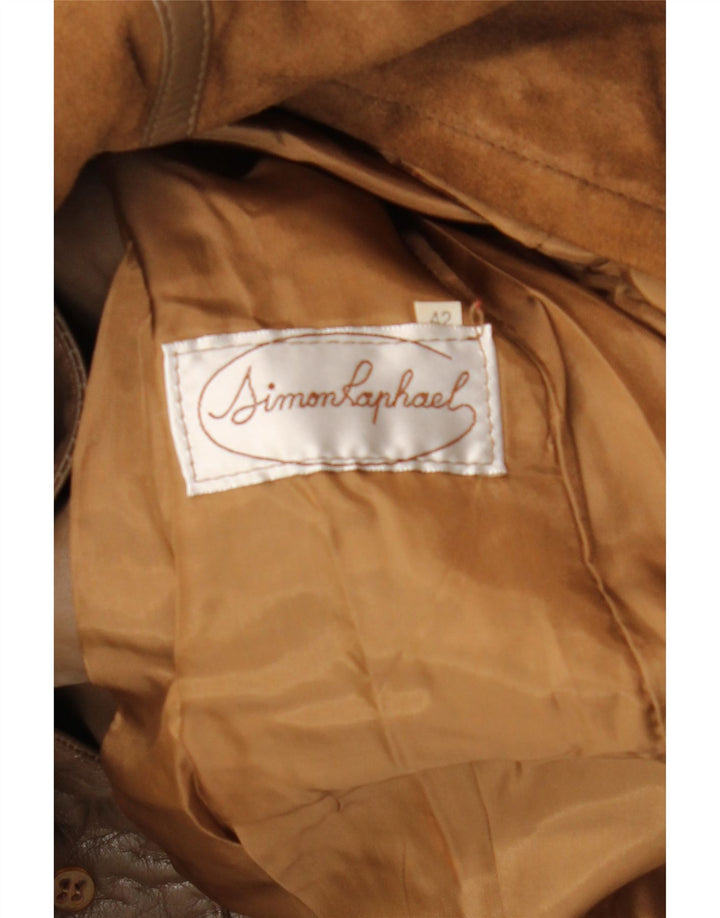 Vintage Damen Übergroße Wildlederjacke IT 42 Mittelbraun