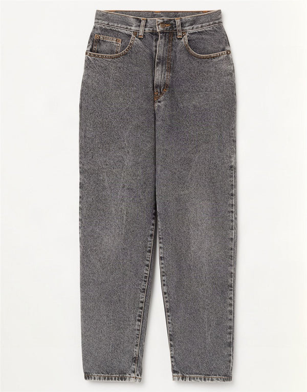 Vintage Damen High Waist Tapered Jeans IT 40 Small W26 L30 Graue Baumwolle