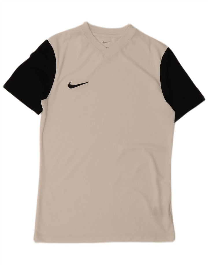 Nike Herren Dri Fit Slim T-Shirt-Oberteil Mittelweißes Colourblock-Polyester